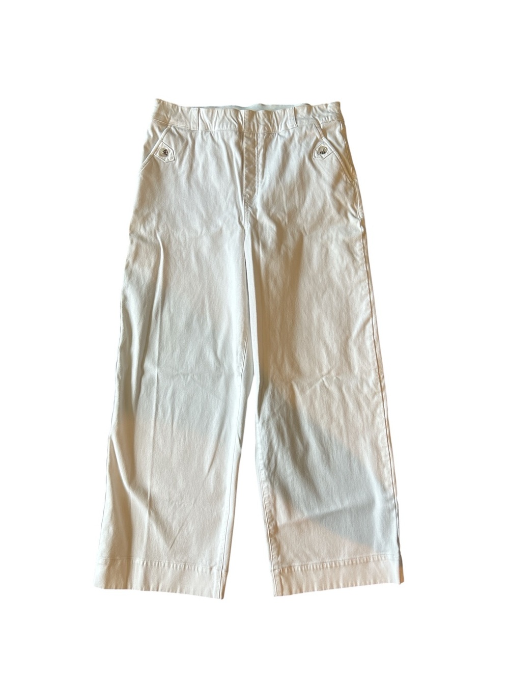 SPANX White Wide-Leg Cotton Pants
